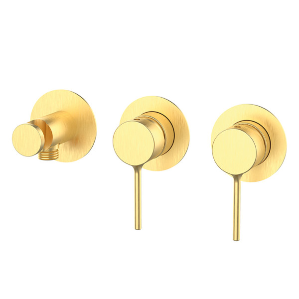 Вбудований горизонтальний змішувач з подвійним керуванням GRB Time Brushed Gold PVD (47735488)