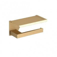 Тримач туалетного паперу з полицею Sonia S-Cube brushed gold (182169)