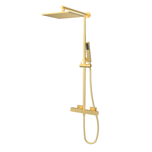 Душова стійка з термостатом телескопічна GRB Kala Brushed Gold PVD (60445688TLC)