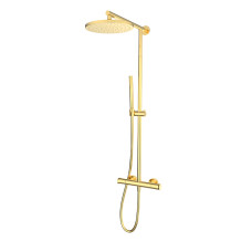 Душова стійка з термостатом телескопічна GRB Nava Brushed Gold PVD (66425688TLCDRY)