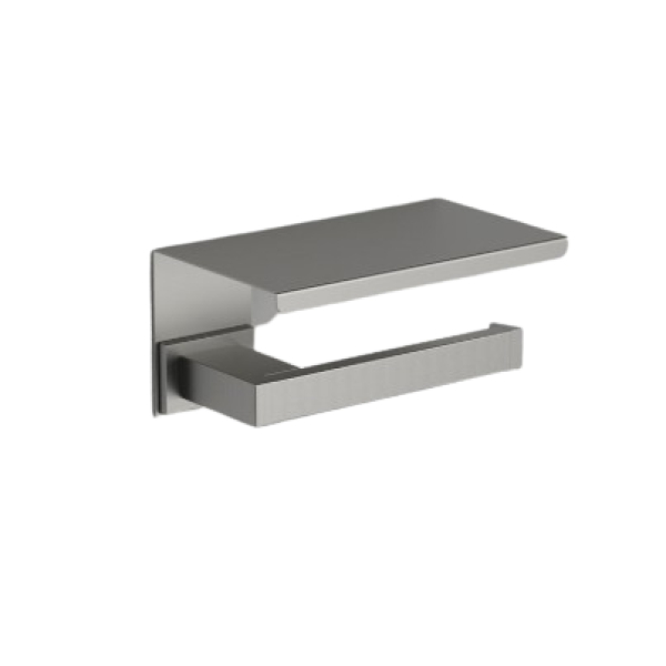 Тримач туалетного паперу з полицею Sonia S-Cube BRUSHED NICKEL (212620)